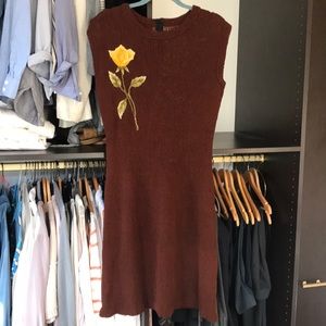 Vintage 1960's Hand-Knitted Dress, Size 10/12